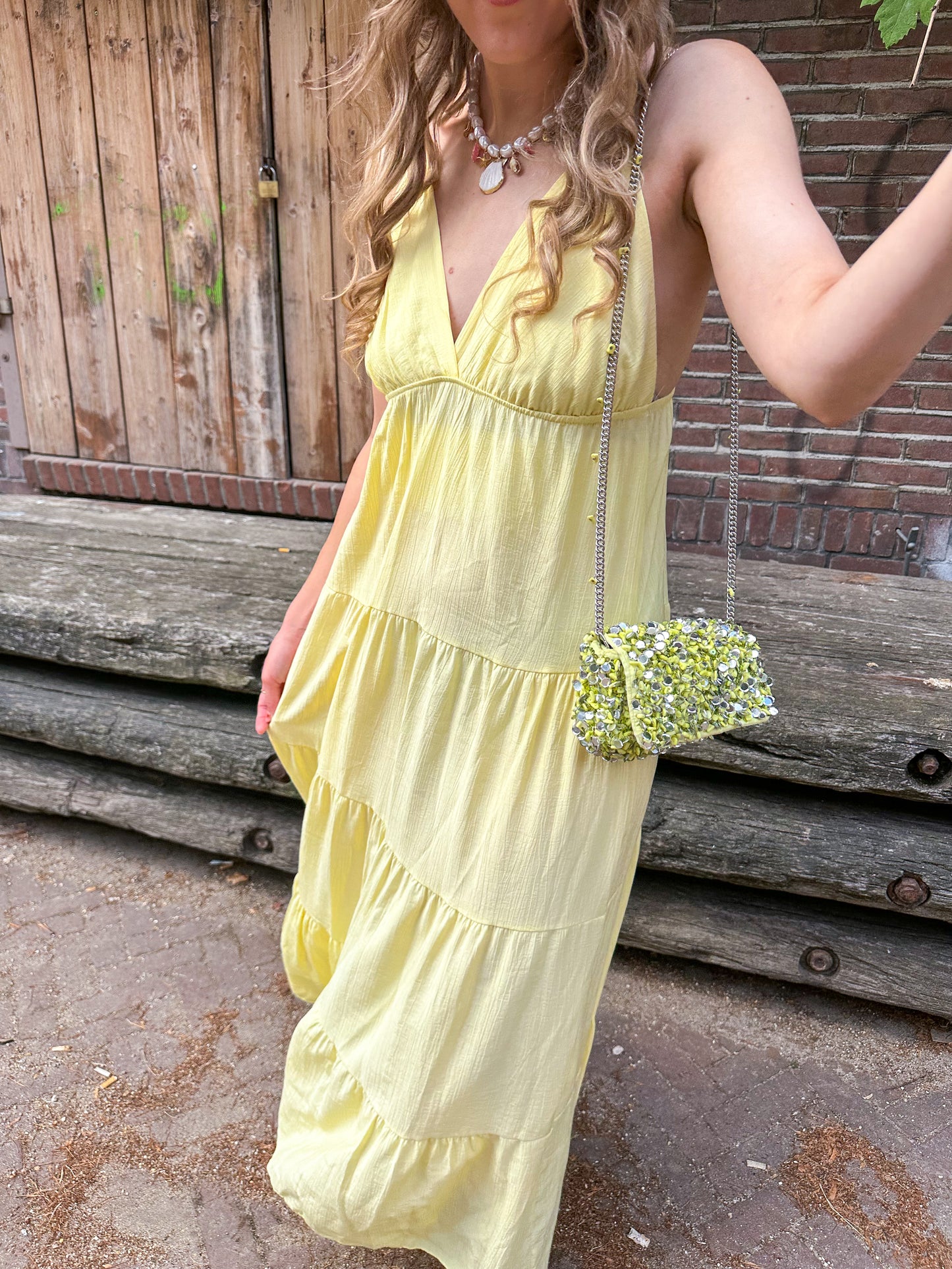 Boho jurk lang butter yellow