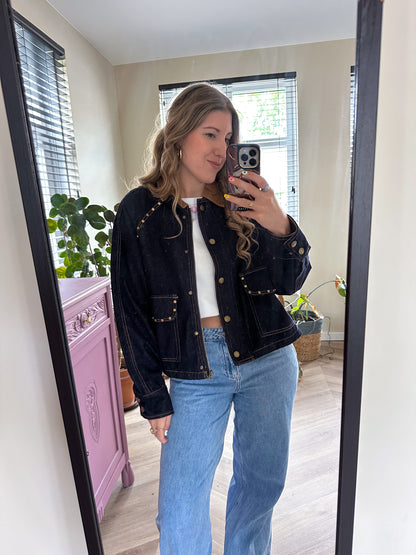 Noor denim studs jacket