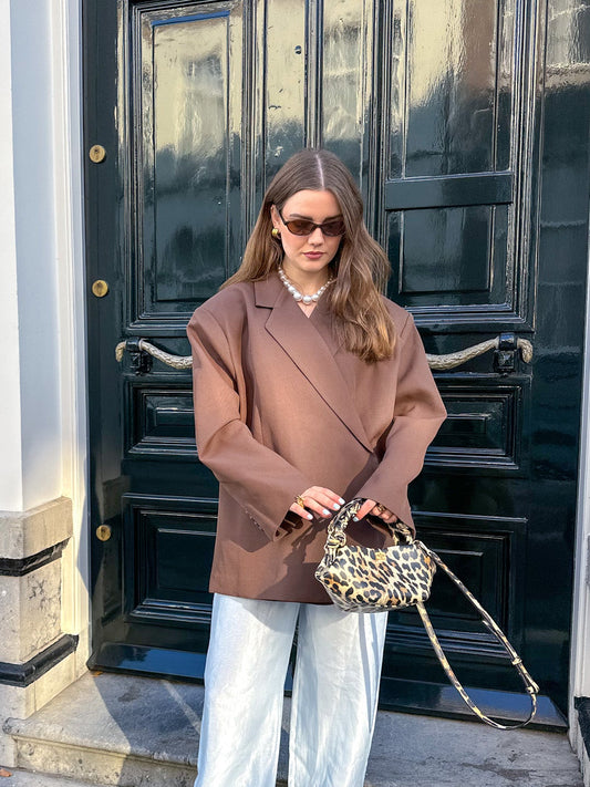 Boxy oversized blazer bruin