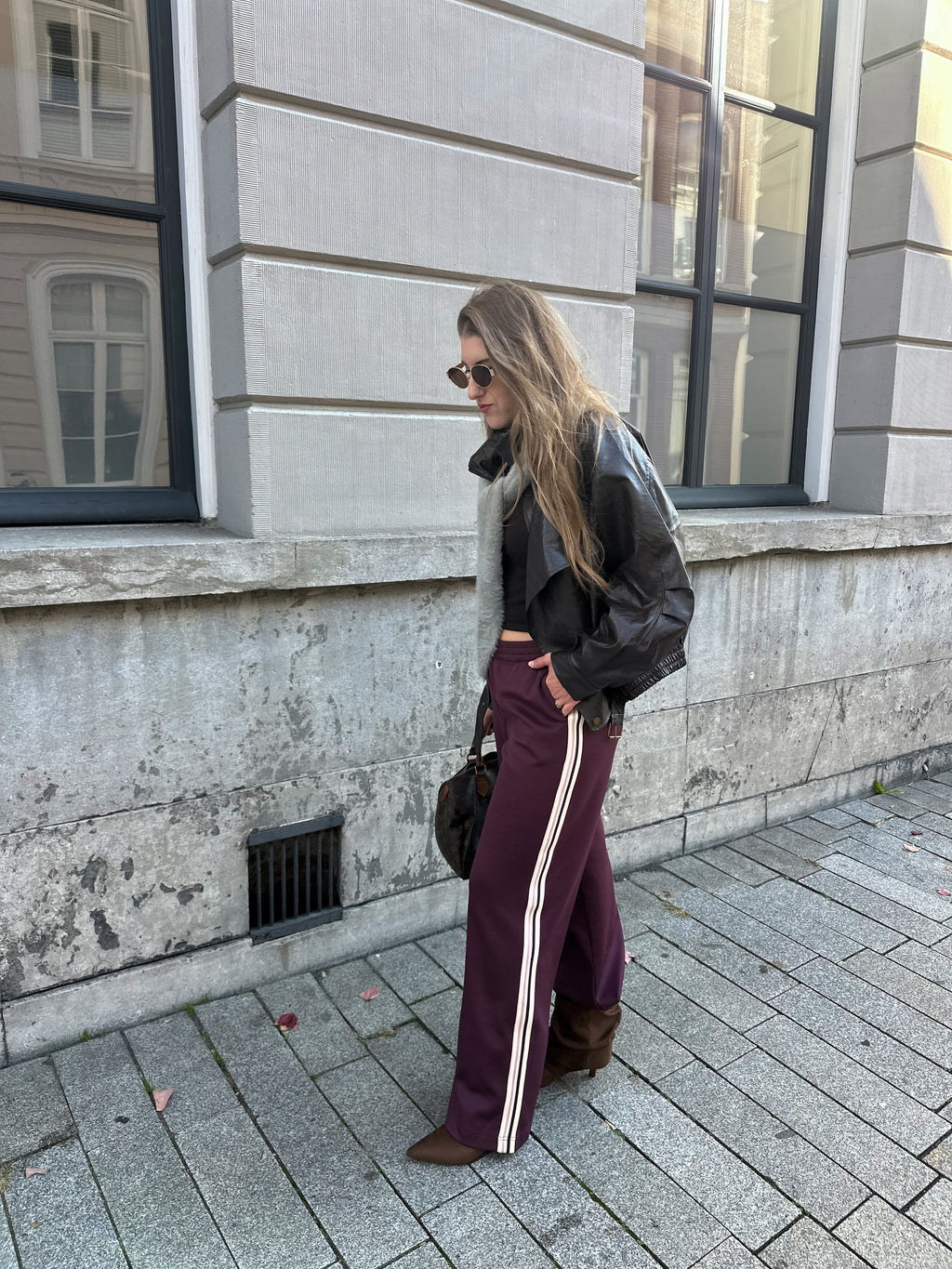 SKY Esme wide trackpants winetasting