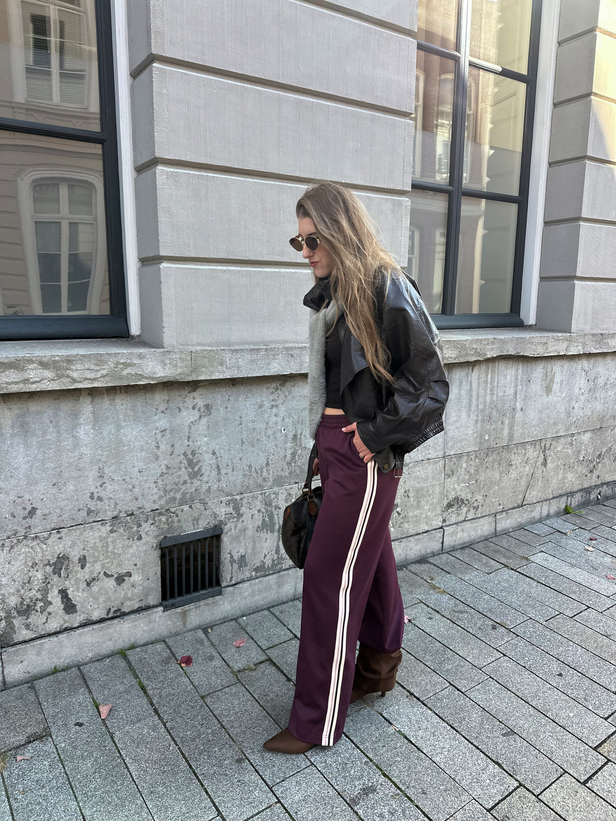 SKY Esme wide trackpants winetasting