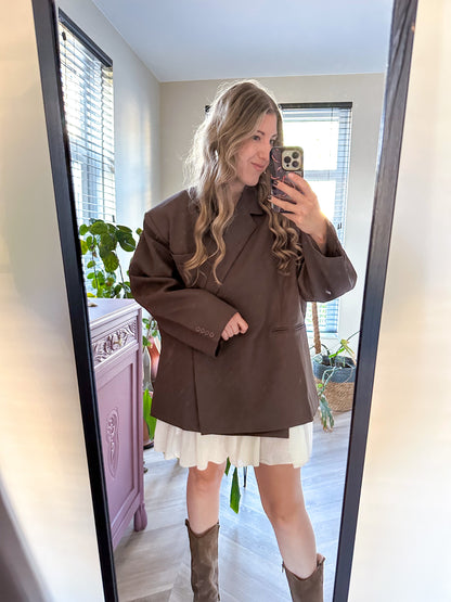 Boxy oversized blazer bruin