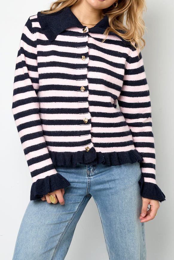 Mia vest streep bruin