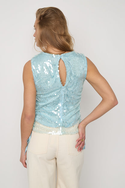 Linde sequin mouwloze top pailletten