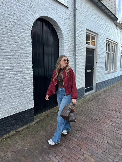 Suus polka dots bomber jasje bordeaux