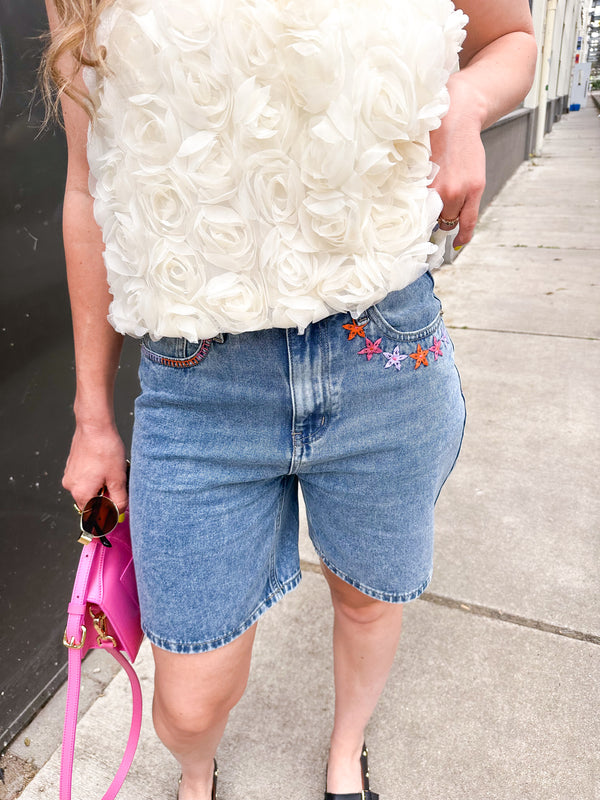 Denim bermuda shorts