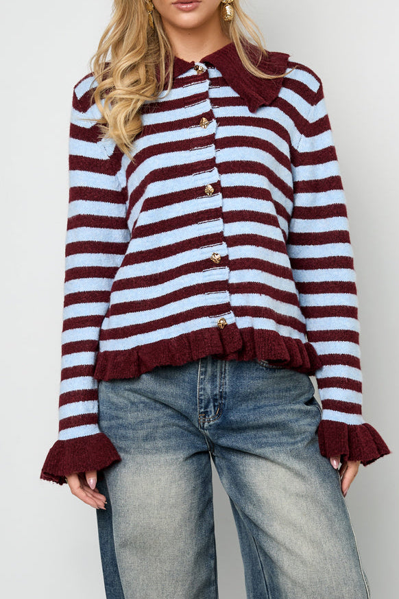 Mia vest streep bruin