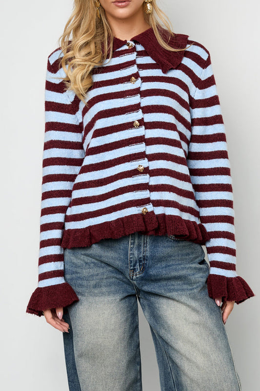 Mia vest streep bruin