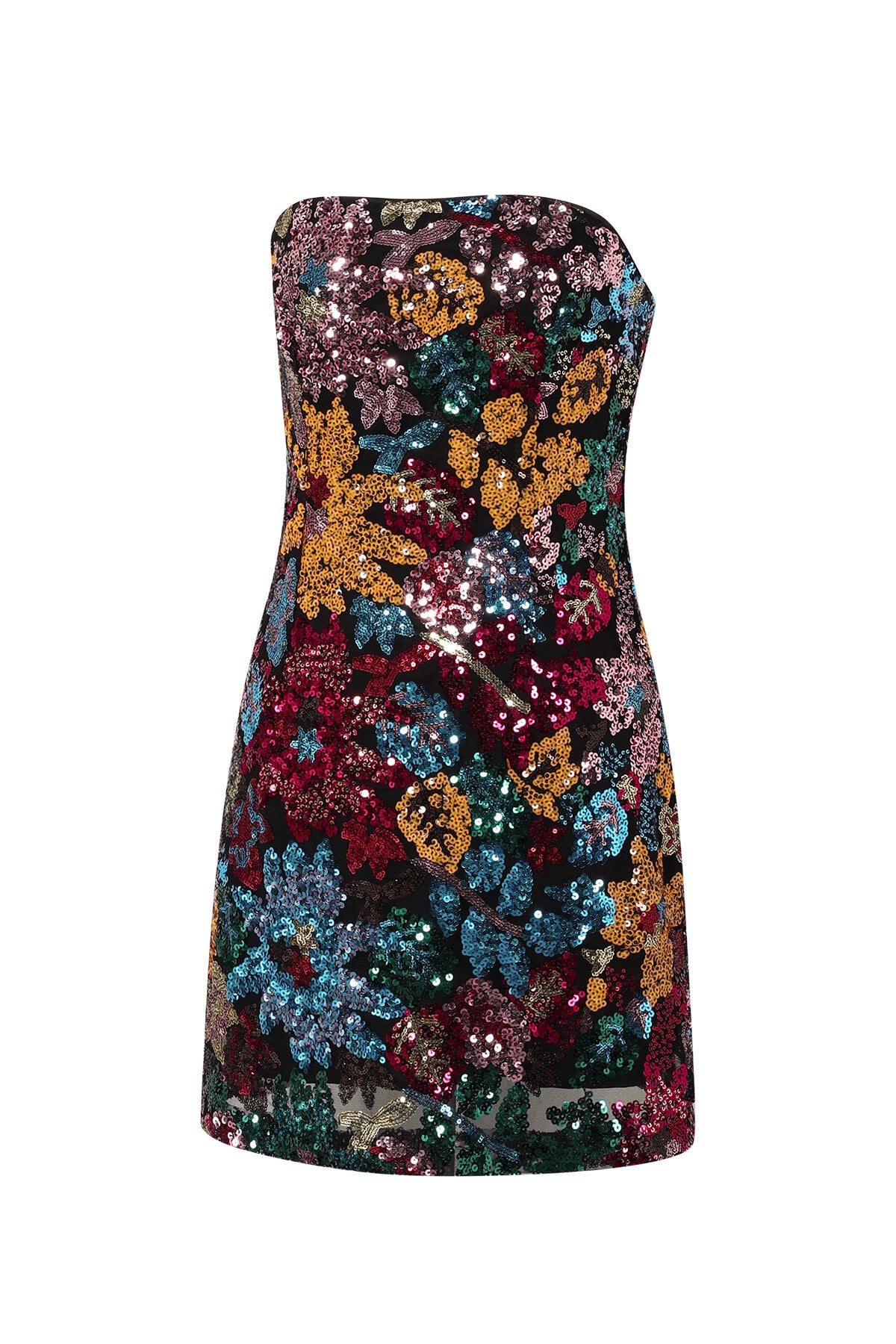 Yara tropical night strapless dress