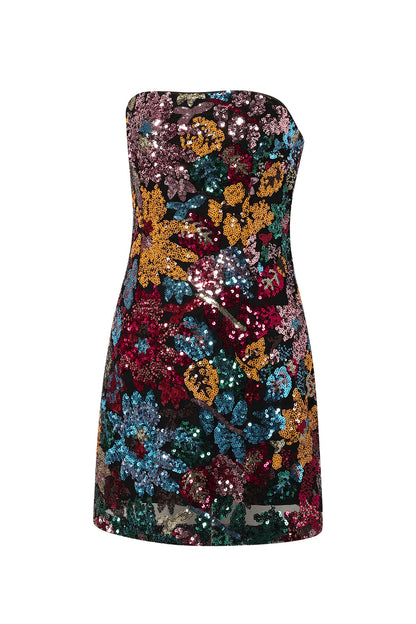 Yara tropical night strapless dress
