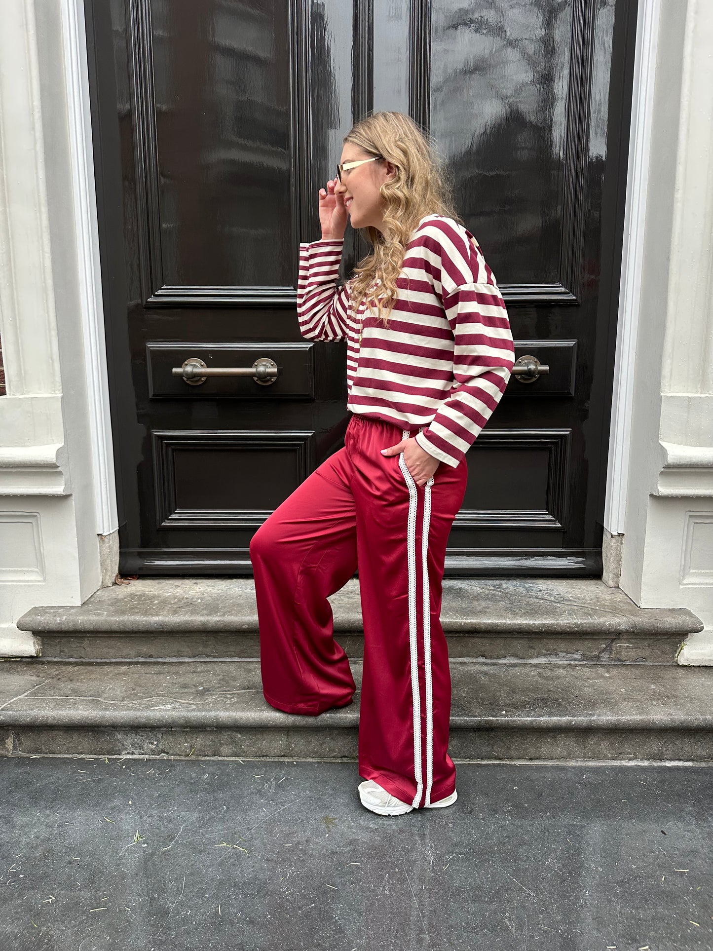 Amy striped longsleeve burgundy