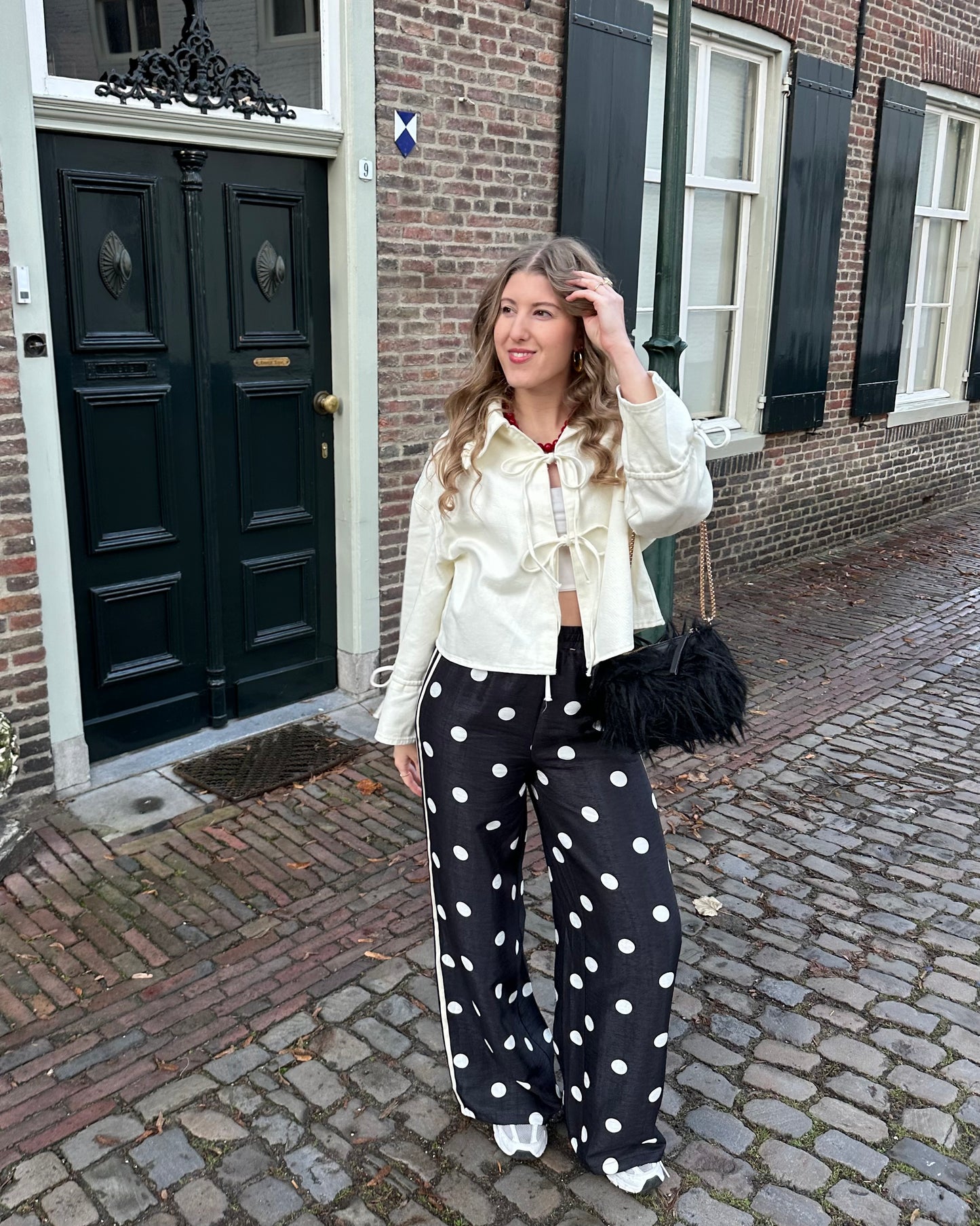 Lyla polkadot pantalon zwart