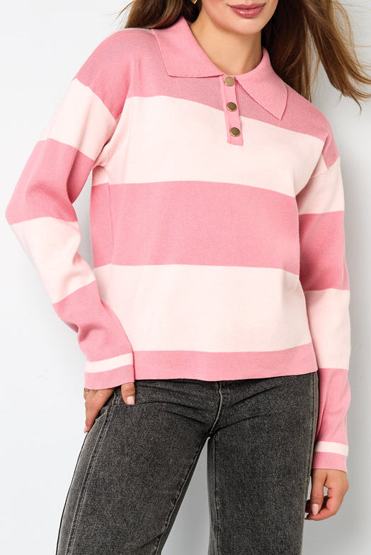 Lotte polo sweater streep groen