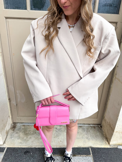 Boxy oversized blazer taupe