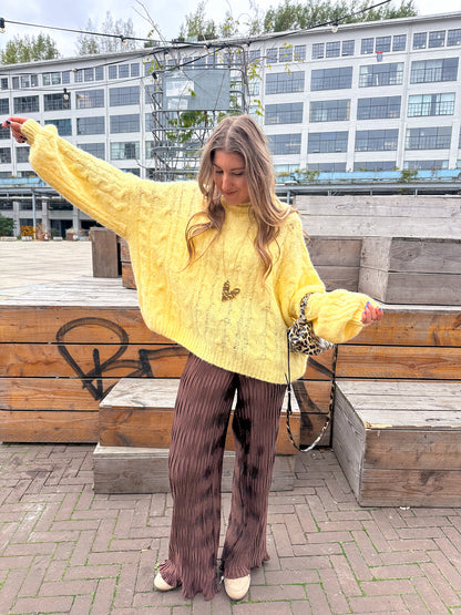 Nova cable knit geel