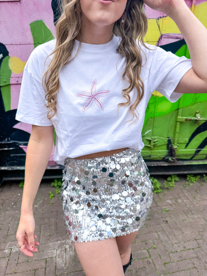 Beach waves t-shirt roze