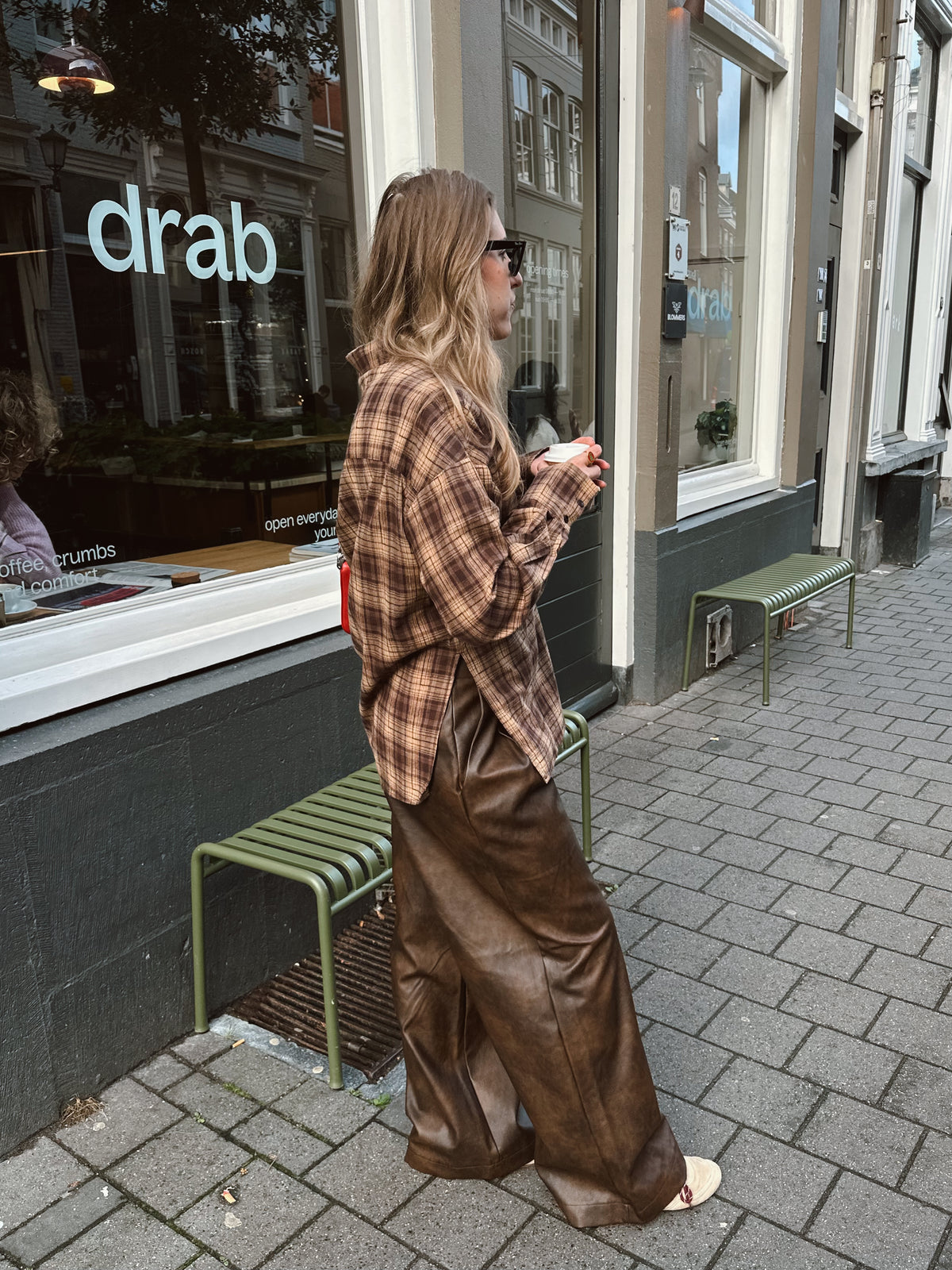 Harper & Yve Kim checkered blouse brown
