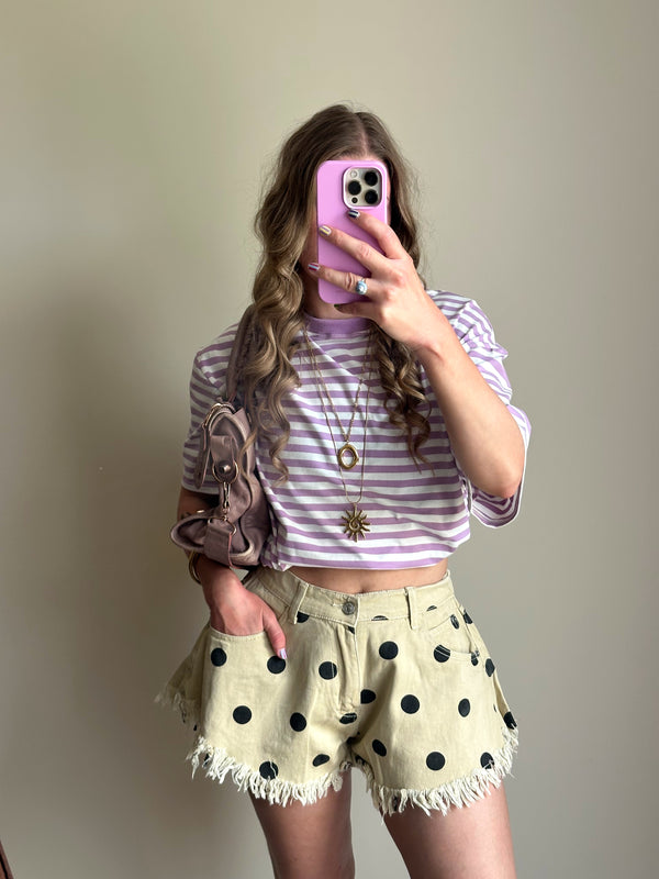 Loes t-shirt met strepen lila