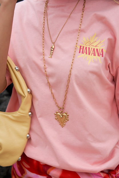 Don't break my heart necklace lang goud
