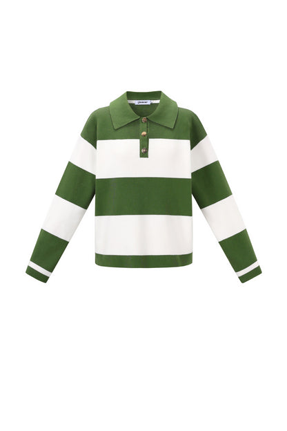Lotte polo sweater streep groen