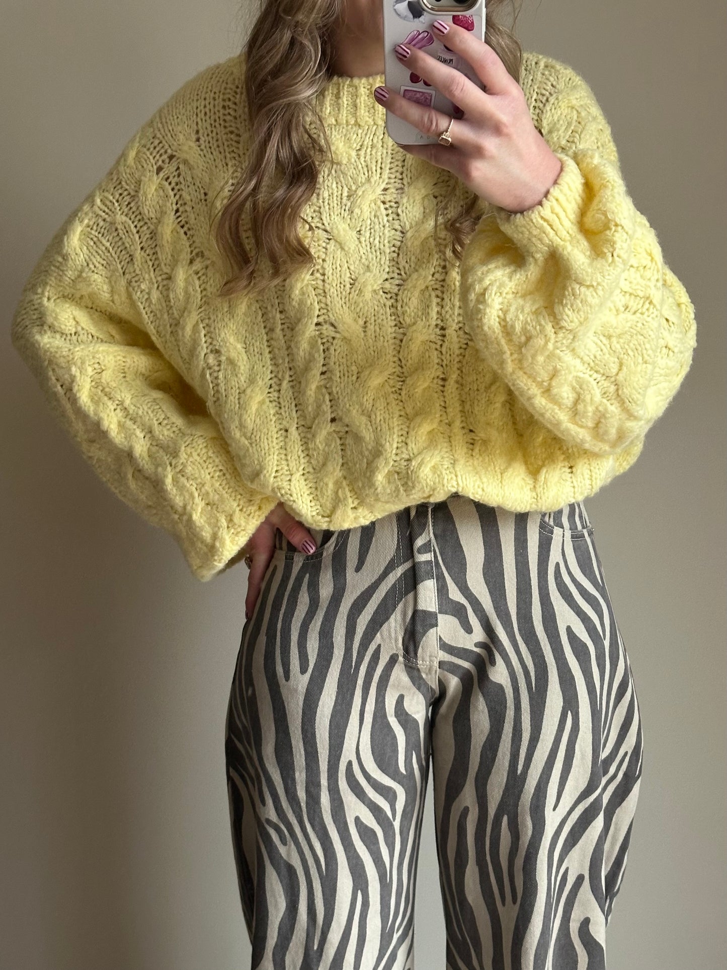 Nova cable knit geel