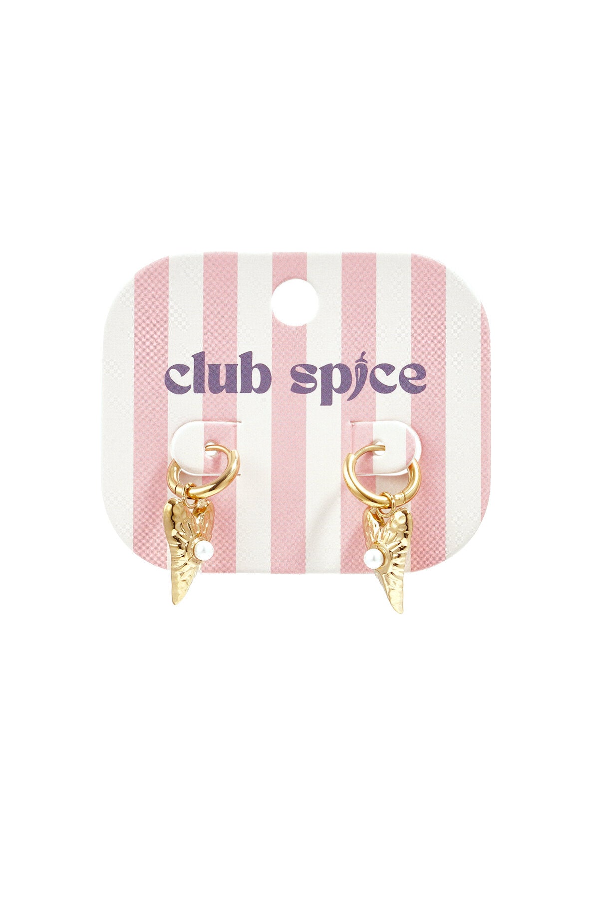 Piece of your heart oorbellen met heart charm en pearls