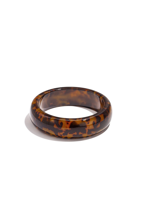 Brown blush bangle leopard