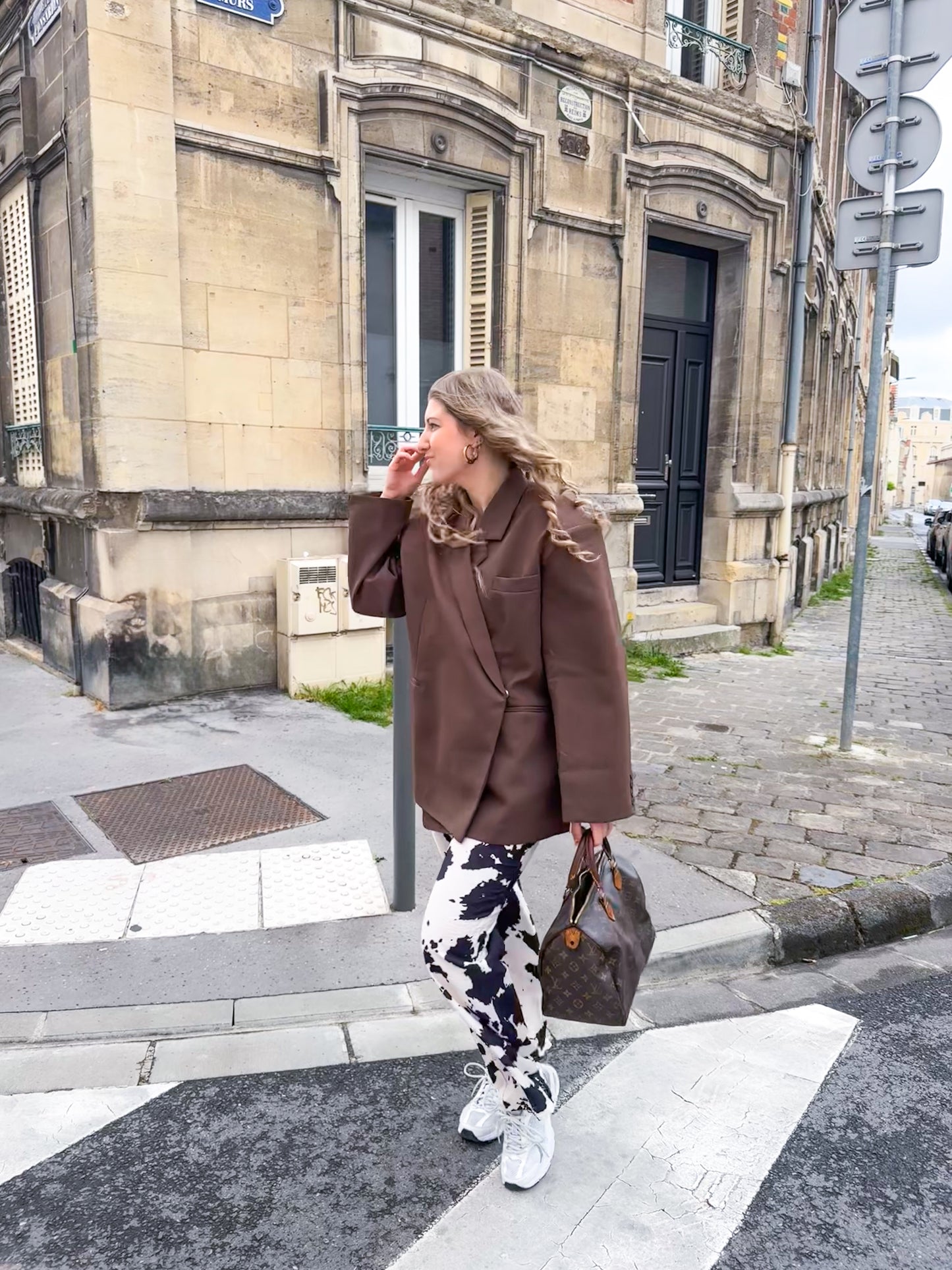 Boxy oversized blazer bruin