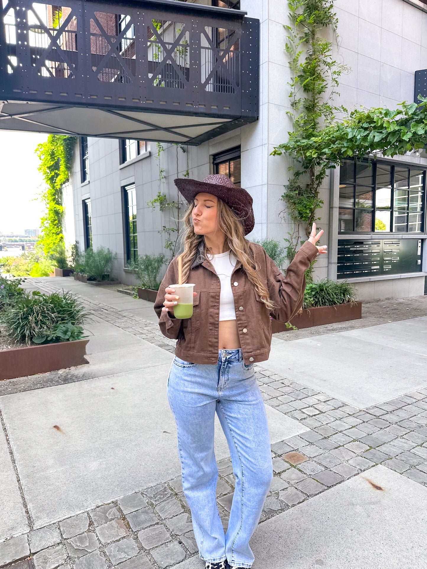 Lily cropped denim jacket