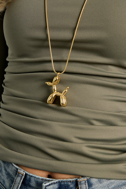 Balloon dog ketting goud