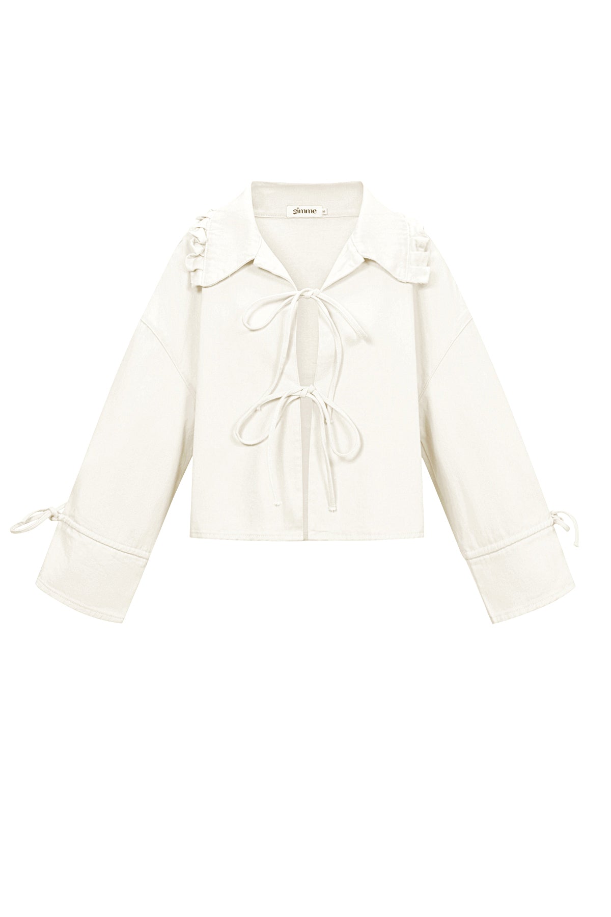 Kiana top met strikjes wit