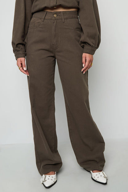 Fleur straight leg jeans bruin