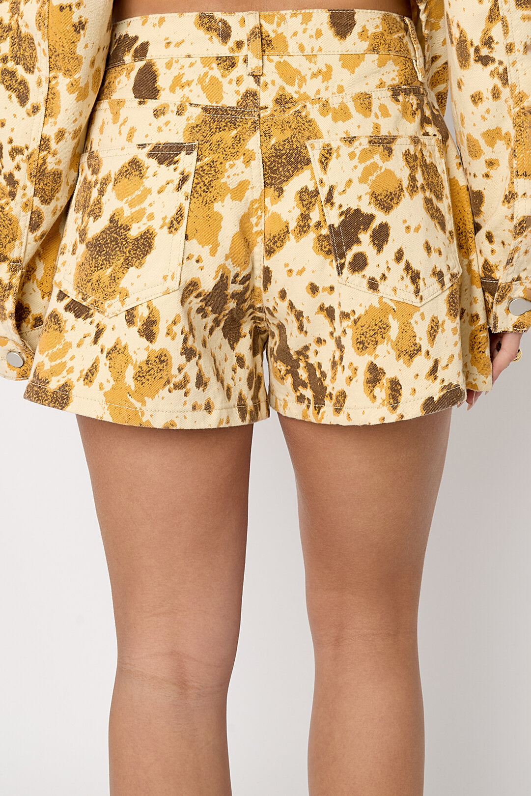 Rachel denim shorts print beige