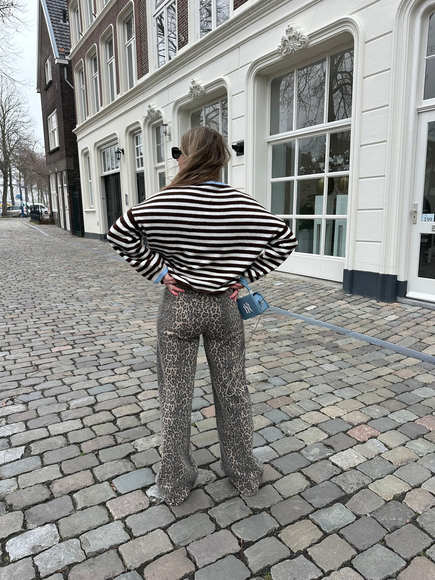 Leopard straight jeans tall fit