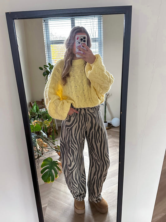 Barrel jeans met tijger print