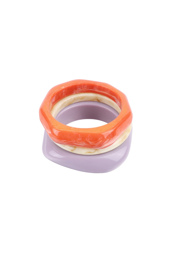 Armbanden set earthy/lila