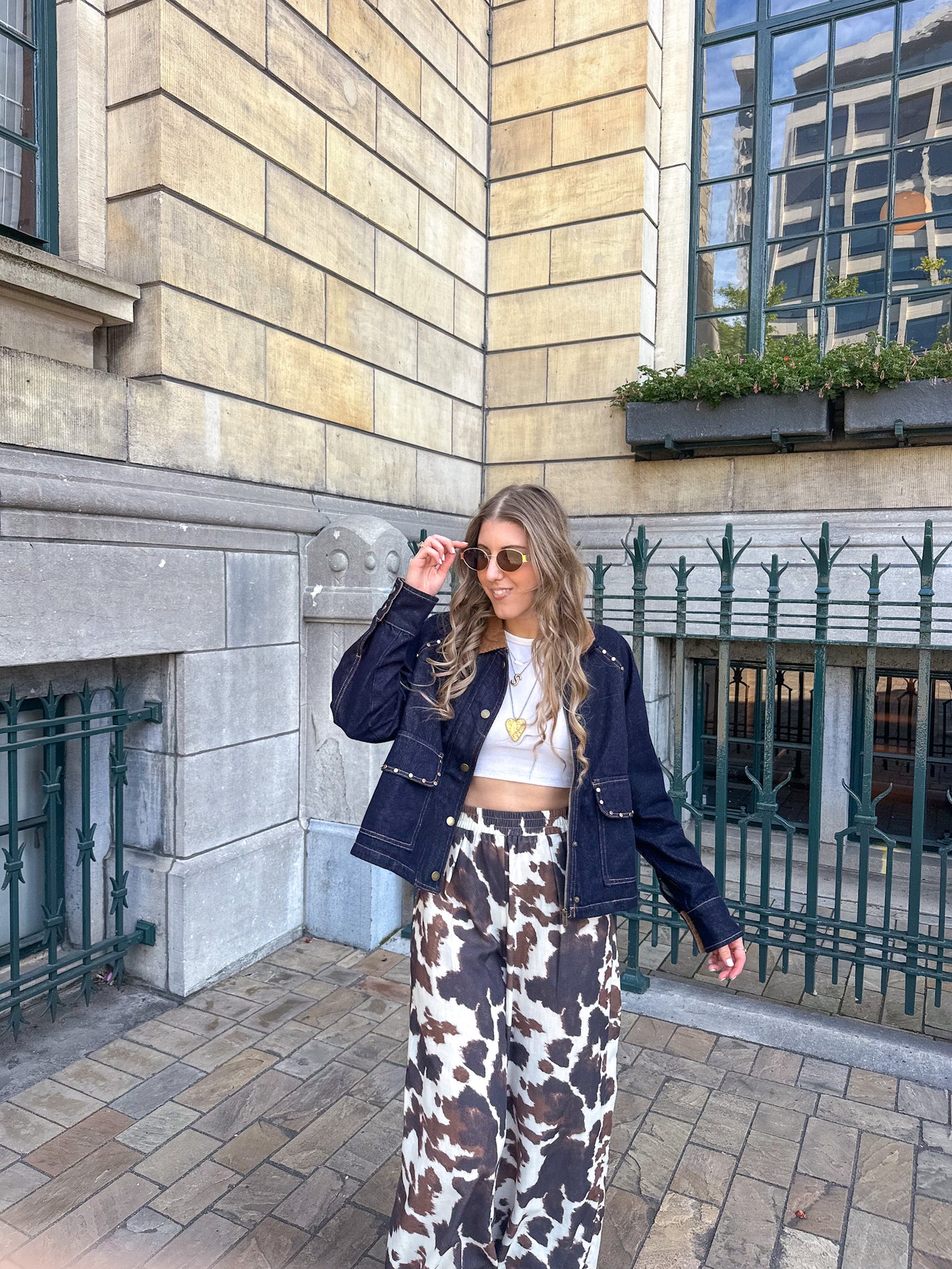 Noor denim studs jacket