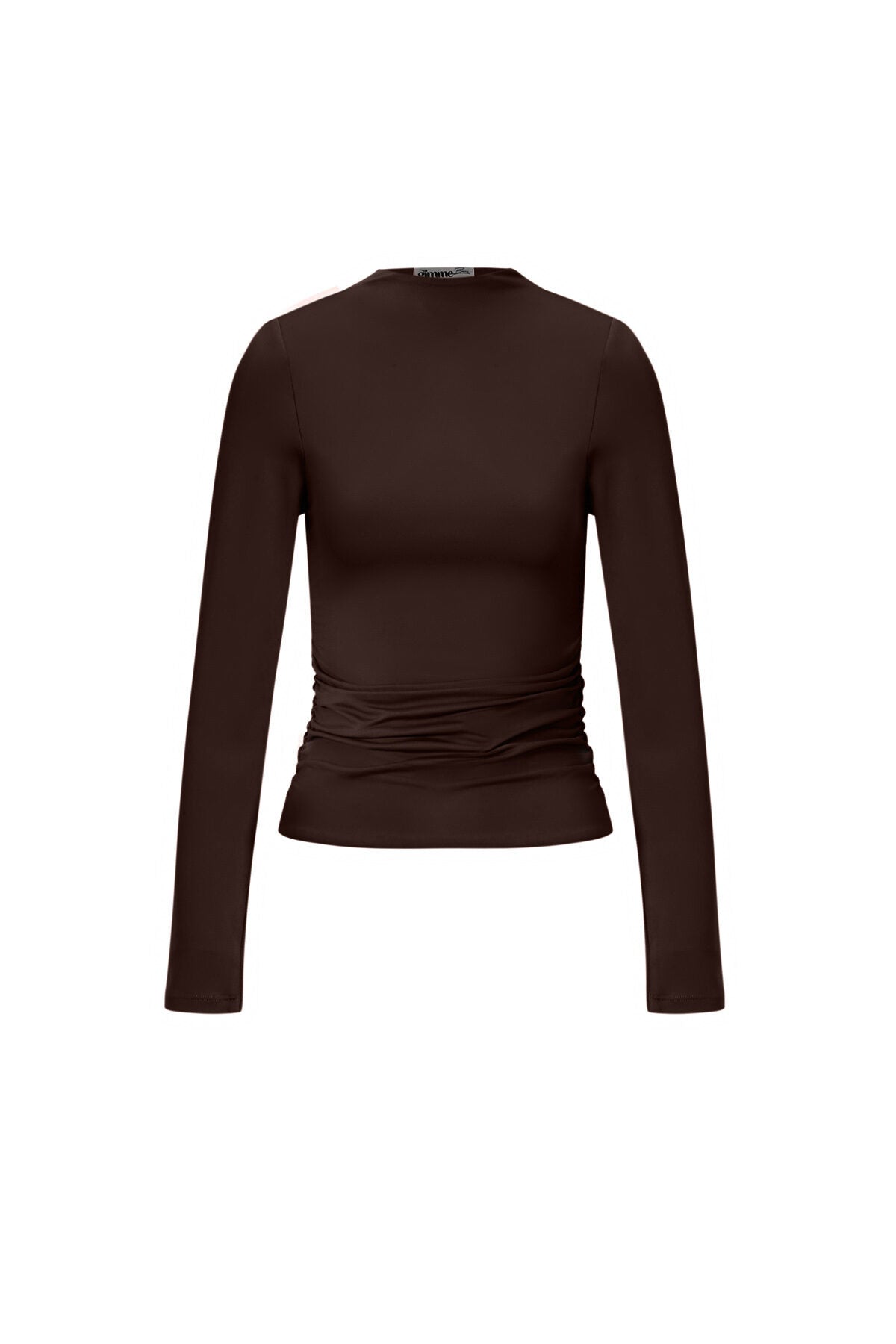 Robbin basic long sleeve top donker bruin