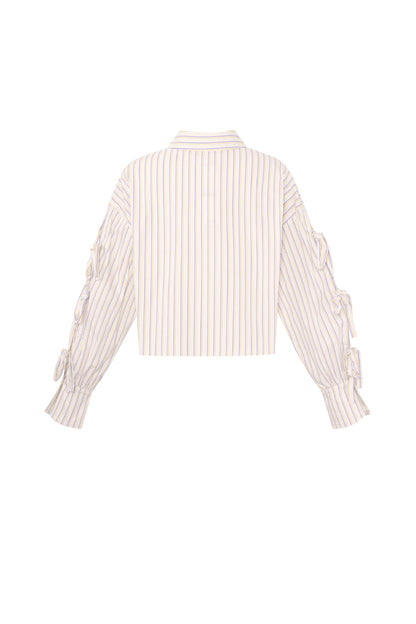 Gestreepte blouse met strikken
