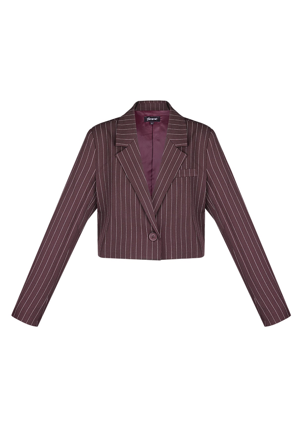 Aniek cropped pinstripe blazer burgundy
