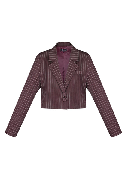 Aniek cropped pinstripe blazer burgundy