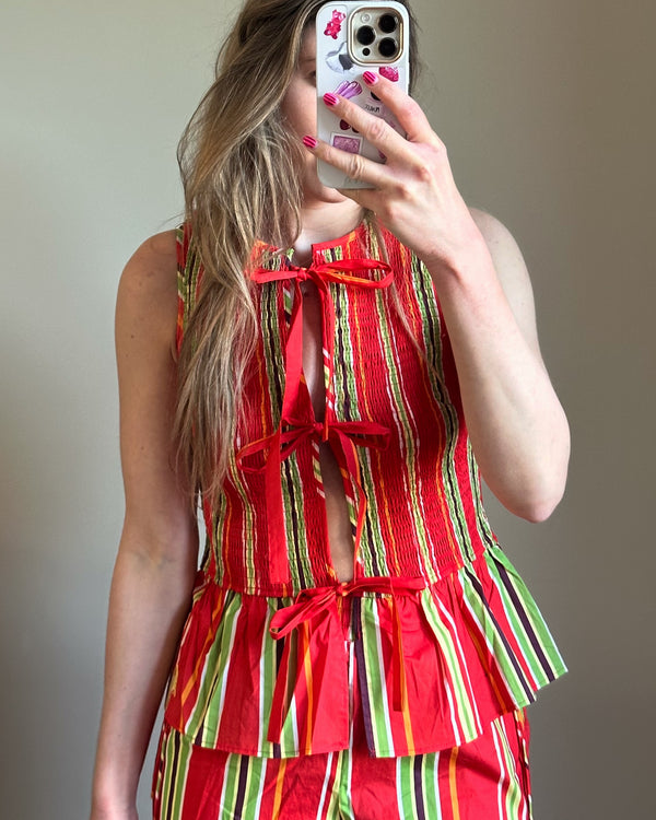 Harper & Yve Cindy Gilet stripes rood