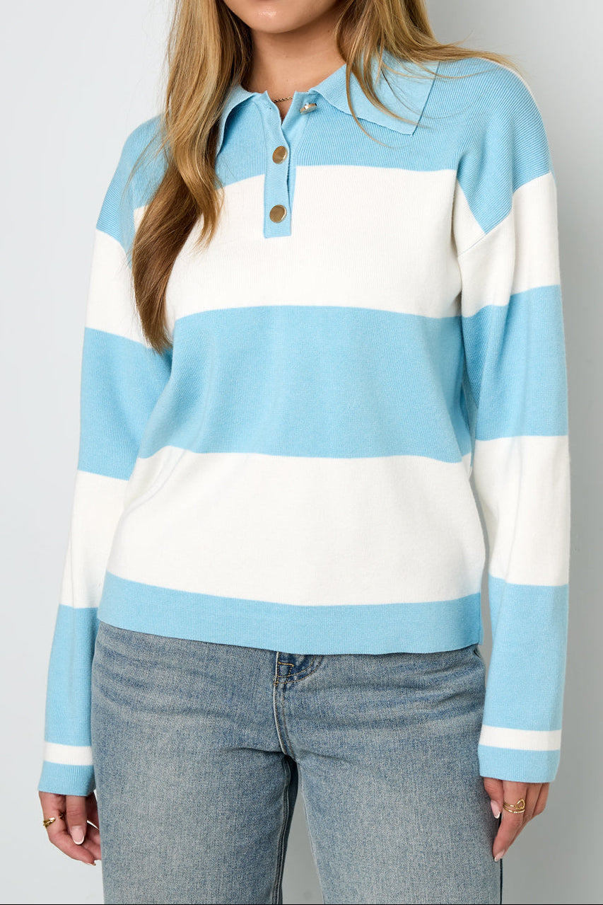 Lotte polo sweater streep groen