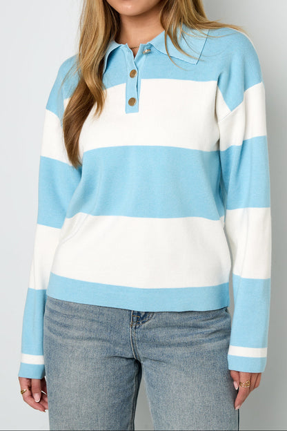 Lotte polo sweater streep groen