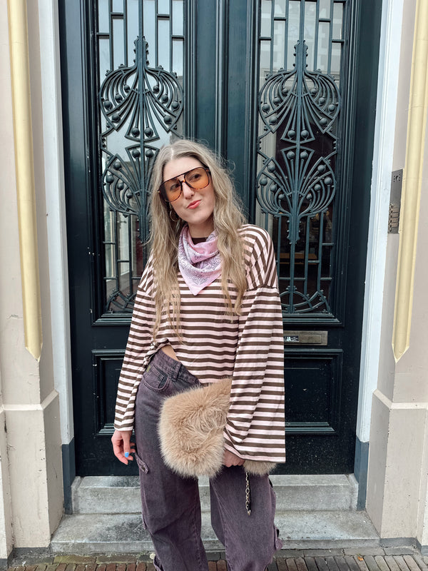 Romy gestreepte longsleeve roze