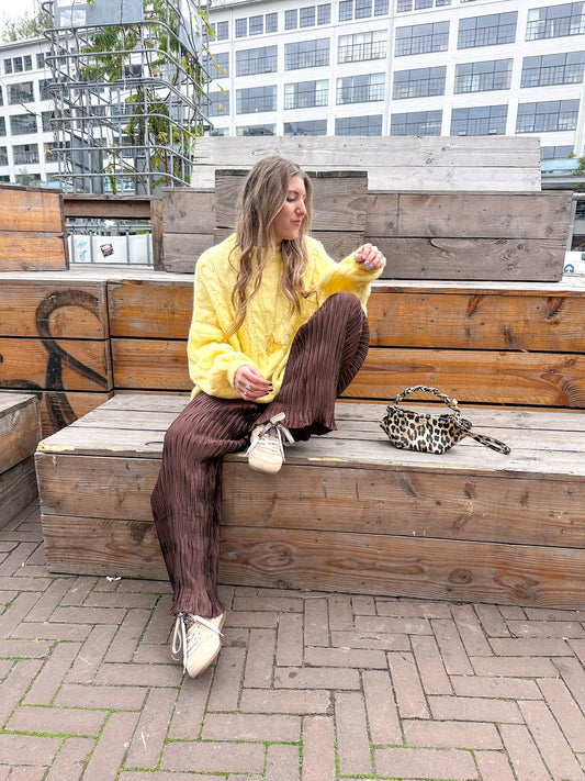 Nova cable knit geel