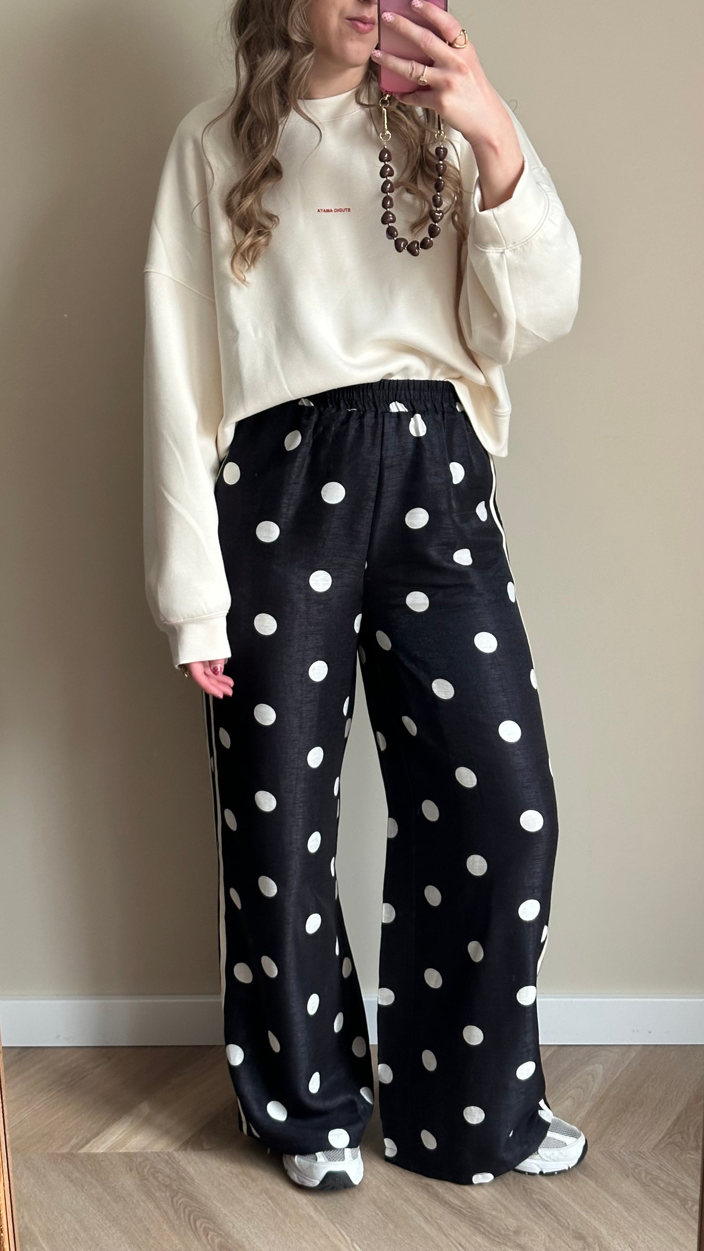 Lyla polkadot pantalon zwart