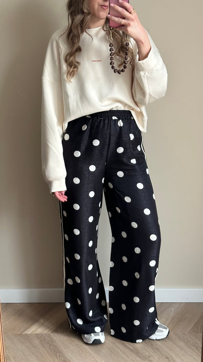 Lyla polkadot pantalon zwart