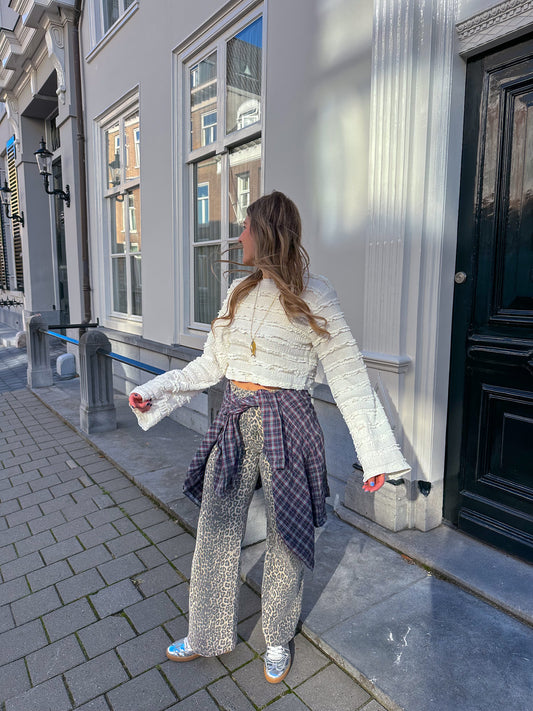 Ruffle top lange mouw
