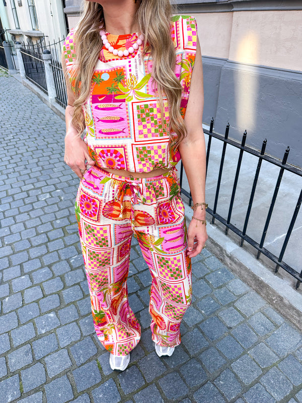 Mediterranean sun broek roze